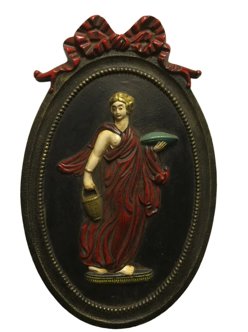 Wall Ornament: Oriental Woman – Heavy Cast Iron – Coloured – 51 cm