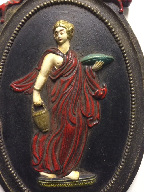 Wall Ornament: Oriental Woman – Heavy Cast Iron – Coloured – 51 cm
