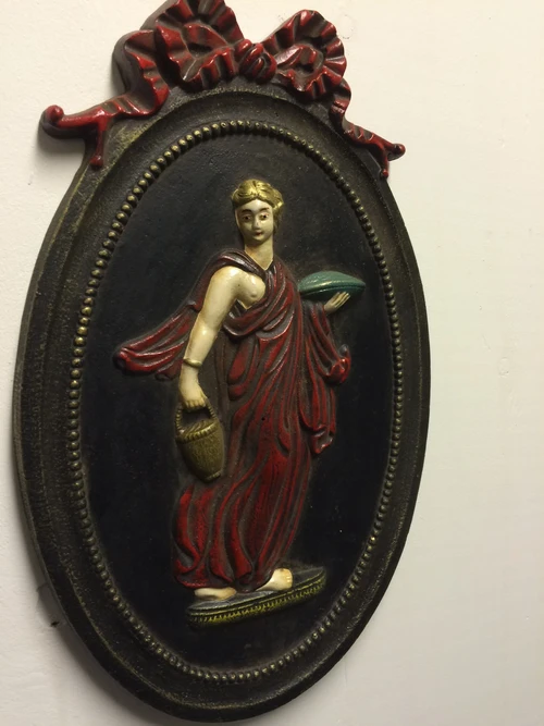 Wall Ornament: Oriental Woman – Heavy Cast Iron – Coloured – 51 cm