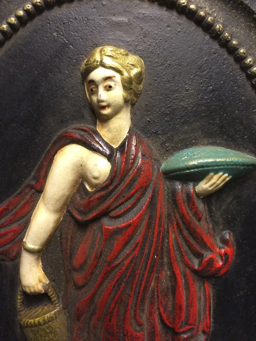Wall Ornament: Oriental Woman – Heavy Cast Iron – Coloured – 51 cm