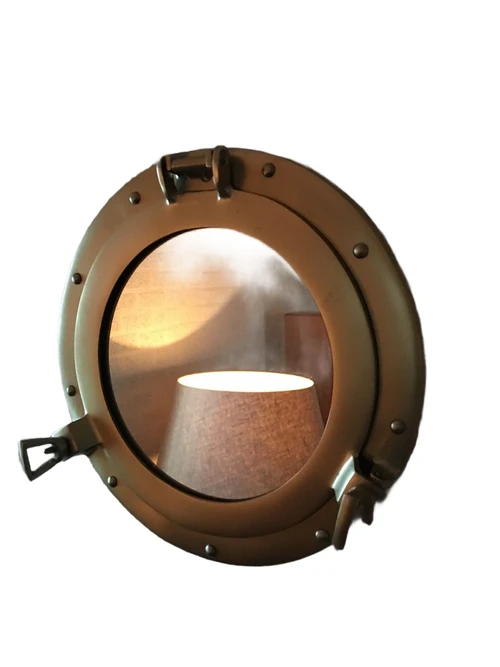 Brass ship window mirror foldable, beautiful.