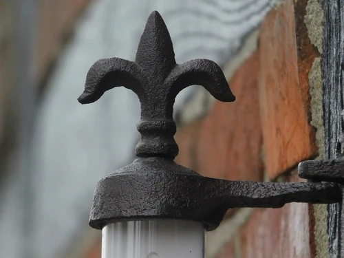Thermometer with French Lily - Cast Iron - Window Thermometer - Weatherproof