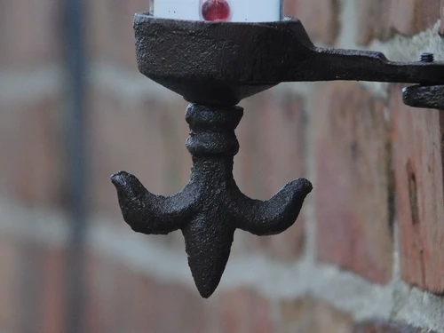 Thermometer with French Lily - Cast Iron - Window Thermometer - Weatherproof