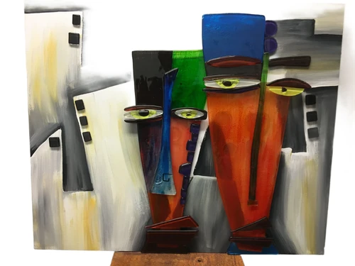 Wall decoration glass on canvas, very special and beautiful!!