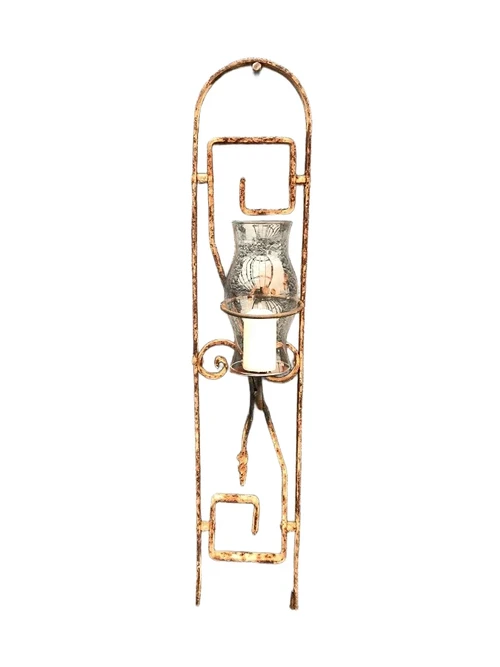 Cast iron wall ornament with beautiful candle holder and safety glass, beautiful, ONLY 2 AVAILABLE!!
