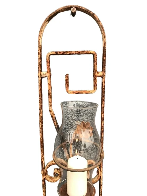 Cast iron wall ornament with beautiful candle holder and safety glass, beautiful, ONLY 2 AVAILABLE!!