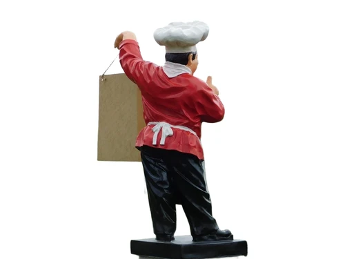 Statue Chef- Baker with Plate - 75 cm - Polystone