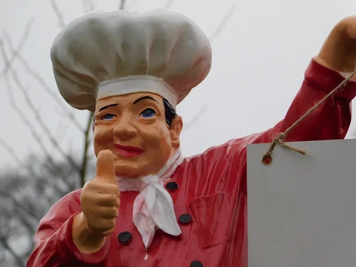 Statue Chef- Baker with Plate - 75 cm - Polystone
