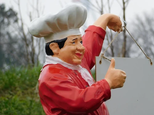 Statue Chef- Baker with Plate - 75 cm - Polystone