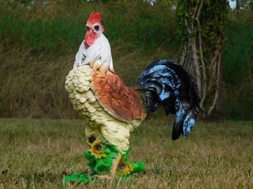 Colour Rooster Statue - 37 cm - Polystone