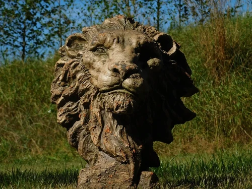 Lion Head Sculpture - 50 x 40 cm - Polystone