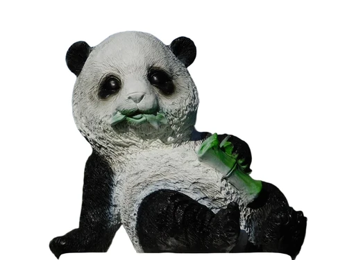 Statue Schiefer Panda - Polystone - in Farbe