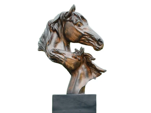 Statue Mare with Foal - 45 cm - Woodlook
