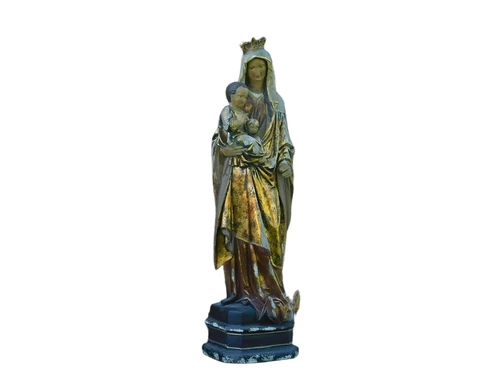 Statue Mother Mary / Mother Mary with Jesus XL - 130 cm - Old Polystone