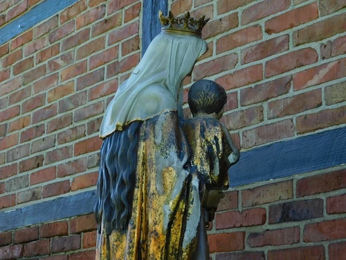 Statue Mother Mary / Mother Mary with Jesus XL - 130 cm - Old Polystone