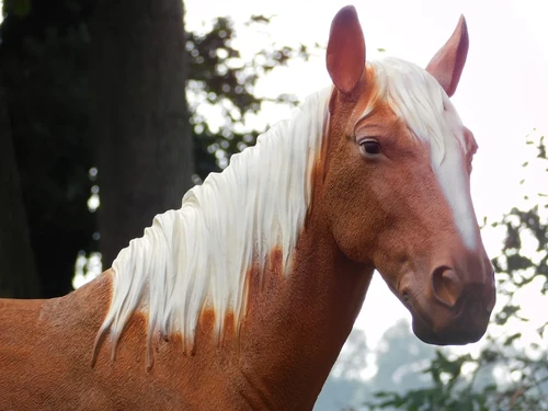 Statue Horse Blond - 110 cm - Polystone