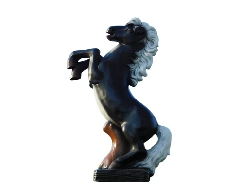 Statue Prancing Horse - Black - 80 cm - Polystone
