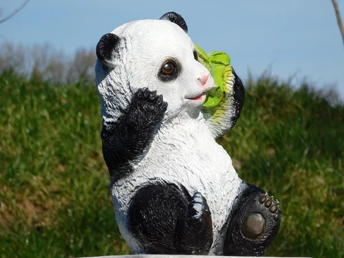 Statue Sitting Panda - Polystone - in Colour