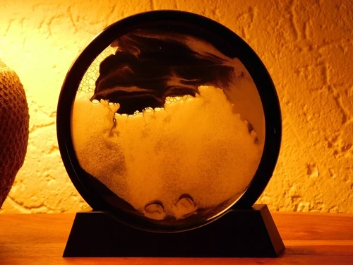 Moving Sand Artwork - ⌀ 18 - Black