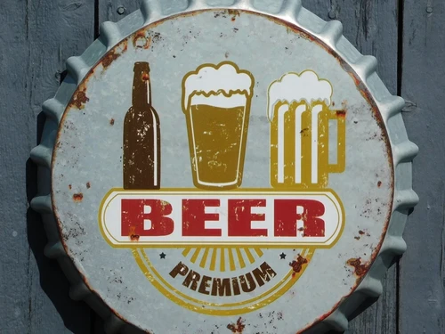 Beer cup - Bear Premium - wall decoration metal