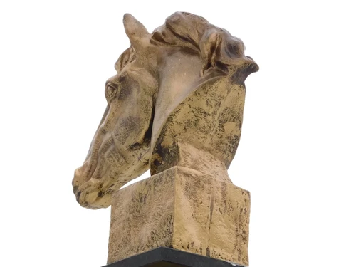 Unikat: XL Polystone Pferdekopf - goldfarben 