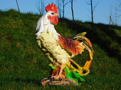 Rooster XL in Colour - 60 cm - Polystone