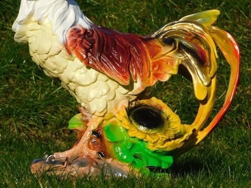 Rooster XL in Colour - 60 cm - Polystone