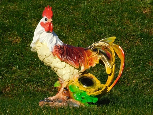 Rooster XL in Colour - 60 cm - Polystone