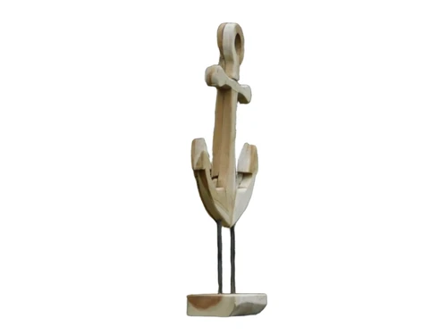 Handgemaakt Anker op Stand - 55 cm - Teakhout