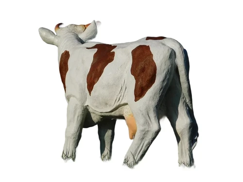 Cow in Colour - 65 cm - Brown with White - Polystone