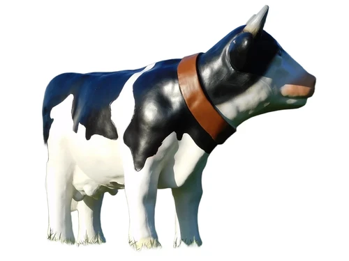Cow with Neck Strap - 80 cm - Black and White - Polystone
