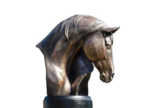 Polystone horse statue - Bronze-coloured