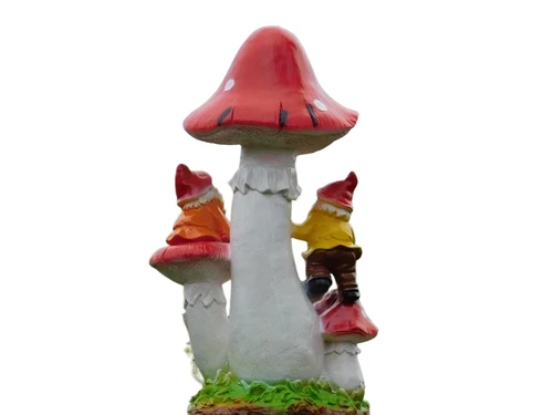 Toadstool with Gnomes - 50 cm - Polystone