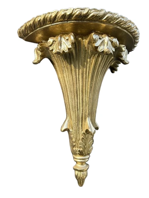 Verschnörkelte Wandkonsole - goldfarben - Polystone - hübsch