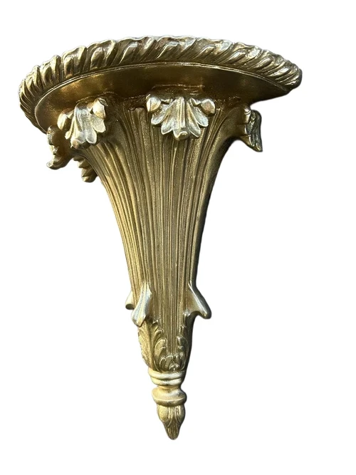 Verschnörkelte Wandkonsole - goldfarben - Polystone - hübsch