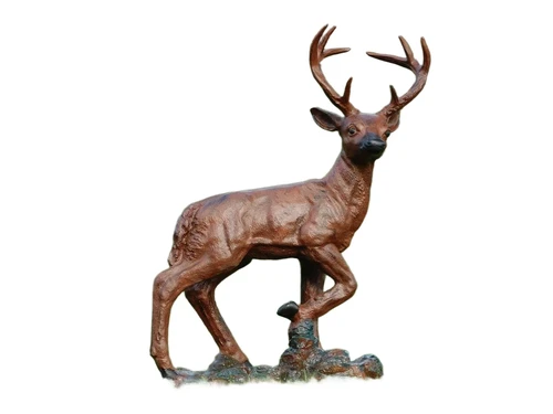 Stehender Hirsch XL - Braun - Polystone - 110 cm hoch