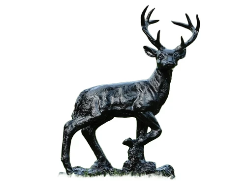 Standing Deer XL - Black - Polystone - 110 cm high