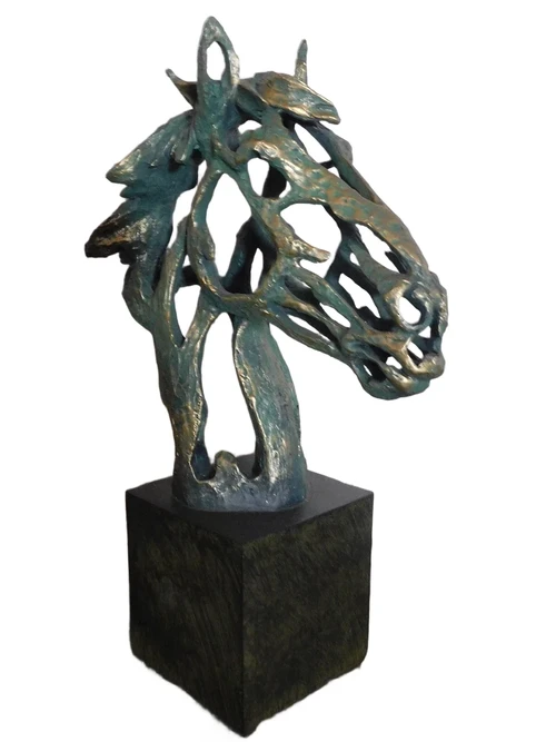 Abstrakte Statue Pferdekopf - Polystone 