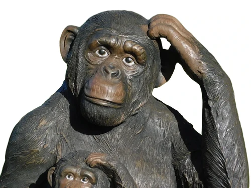 Statue monkey with young - XXL - polystone - detailed