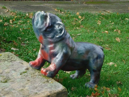 Statue Bulldogge - mehrfarbig - Polystone