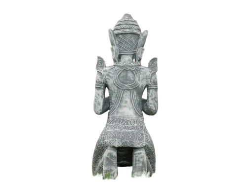 Statue Temple Keeper - Grey with White - Polystone
