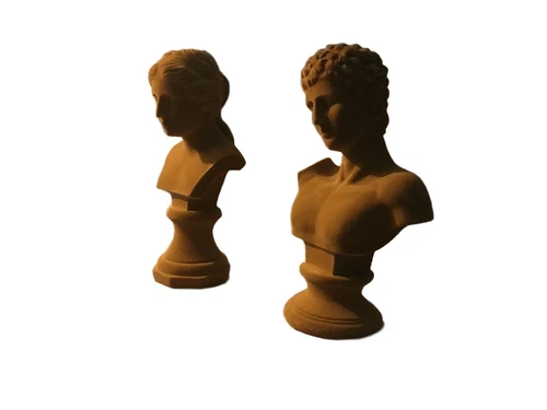 Statue of Adam - finished in velvet - colour Ochre