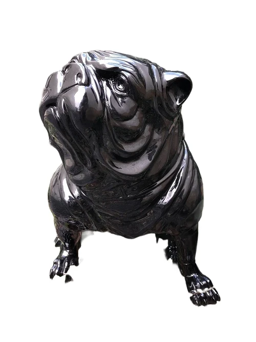 Bulldog English model, polystein-black sitting.