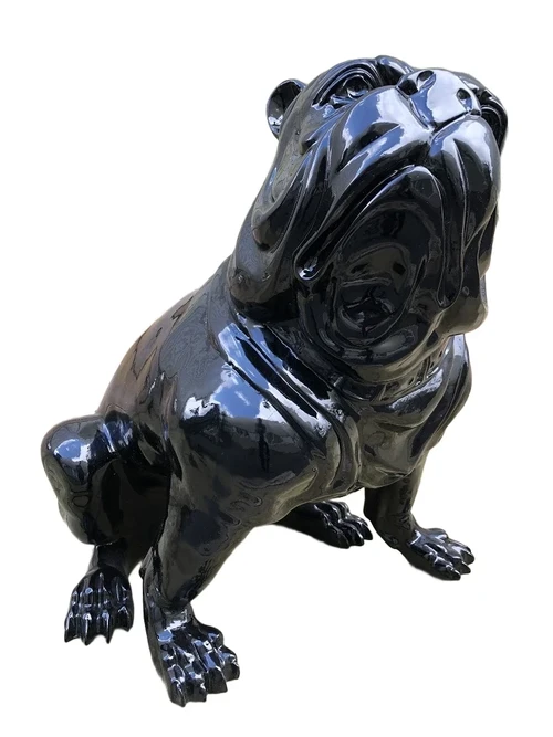 Bulldog English model, polystein-black sitting.