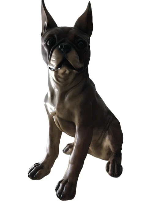 French bulldog model, craftwood-brown sitting., LAST!!