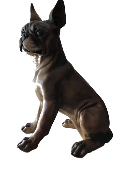 French bulldog model, craftwood-brown sitting., LAST!!