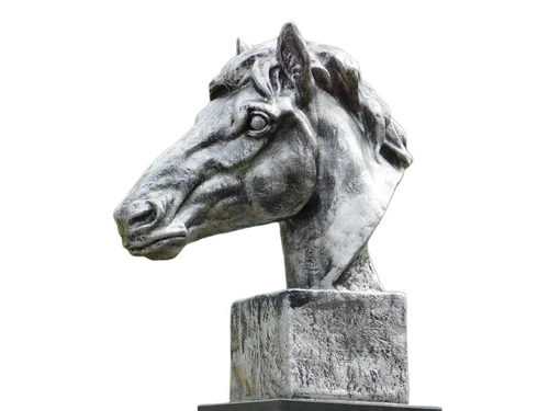 Large horse head - silver grey - polystone