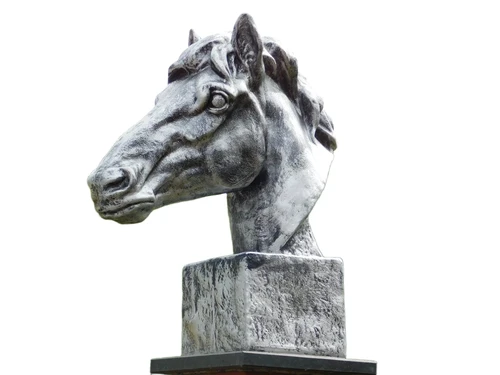 Large horse head - silver grey - polystone