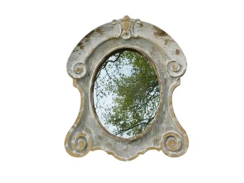 Large mirror - whitewash - wood