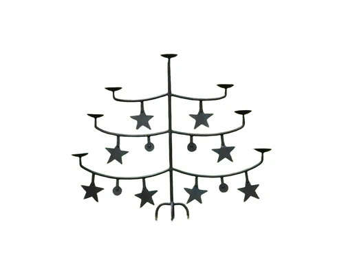 Candlestick as Christmas tree - candle holder - wrought iron